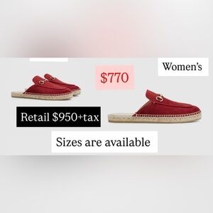 Women's  GUCCI Red Espadrille Mules